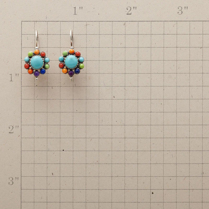 Multicoloured Round Turquoise Earrings - Naida-Nora Luxe