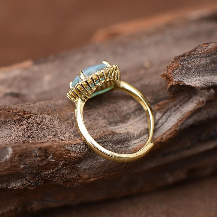 Mystical Shine Cocktail Ring – Elowen-Blue-Nora Luxe