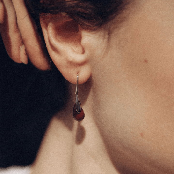 Natural Drop Gemstone Earrings - Serenella-Amethyst-Nora Luxe