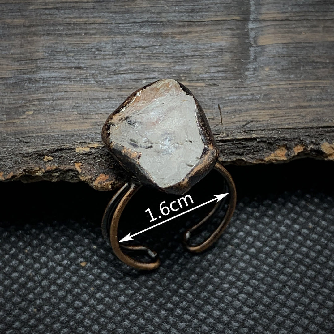 Natural Raw Birthstone Ring - Selina-January & Pomegranate-Nora Luxe