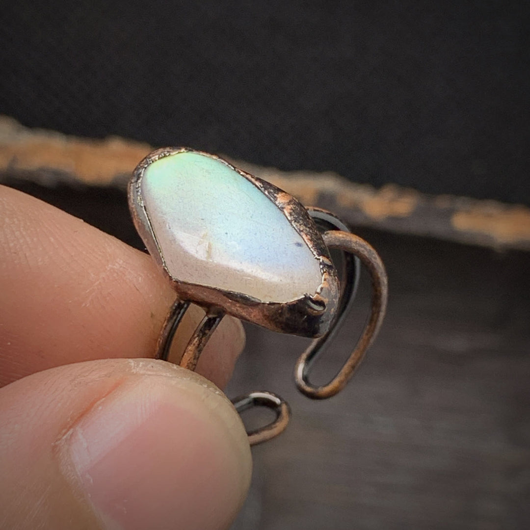 Natural Raw Birthstone Ring - Selina-January & Pomegranate-Nora Luxe