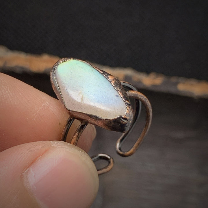 Natural Raw Birthstone Ring - Selina-January & Pomegranate-Nora Luxe