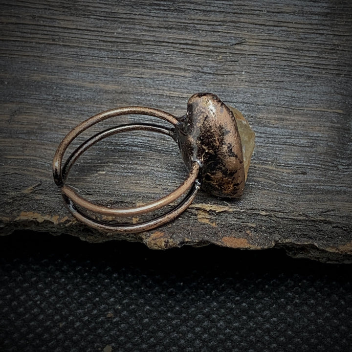 Natural Raw Birthstone Ring - Selina-January & Pomegranate-Nora Luxe