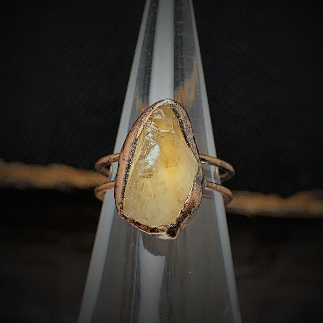 Natural Raw Birthstone Ring - Selina-January & Pomegranate-Nora Luxe