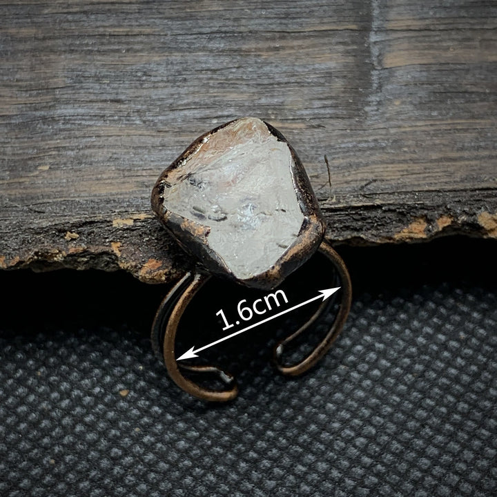 Natural Raw Birthstone Ring - Selina-January & Pomegranate-Nora Luxe