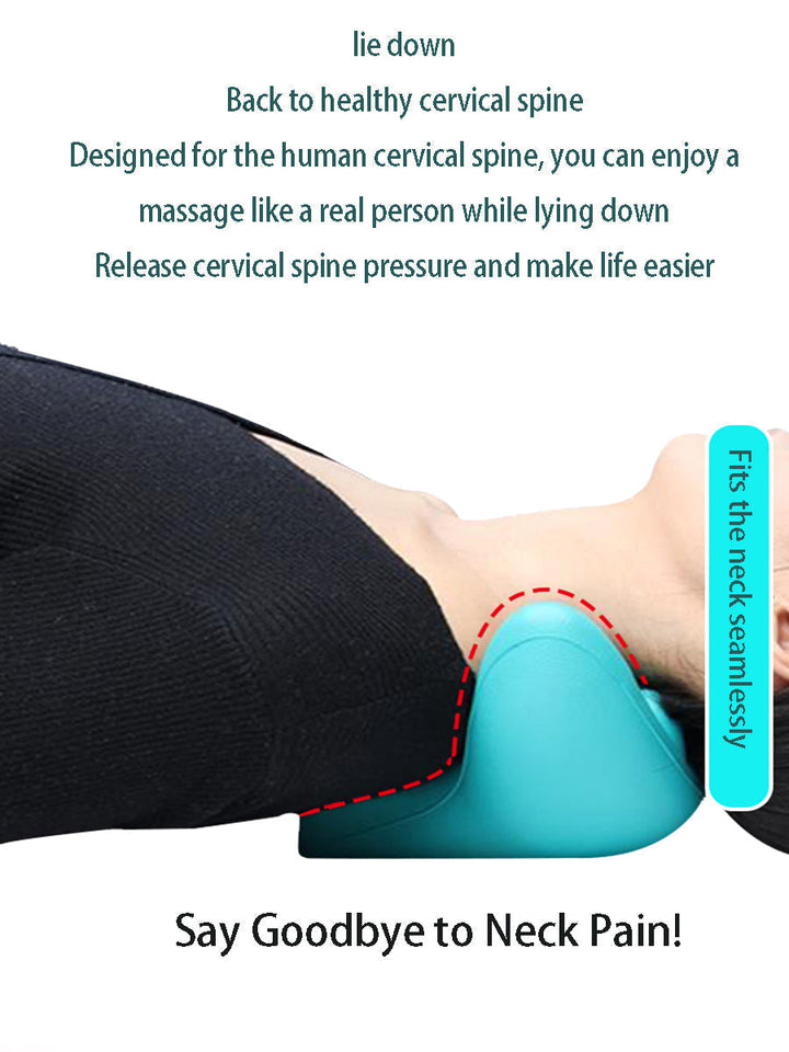 NECK AND SHOULDER STRETCHER - CERVICAL TRACTION MASSAGE CUSHION FOR SPINAL ALIGNMENT-Blue-Nora Luxe