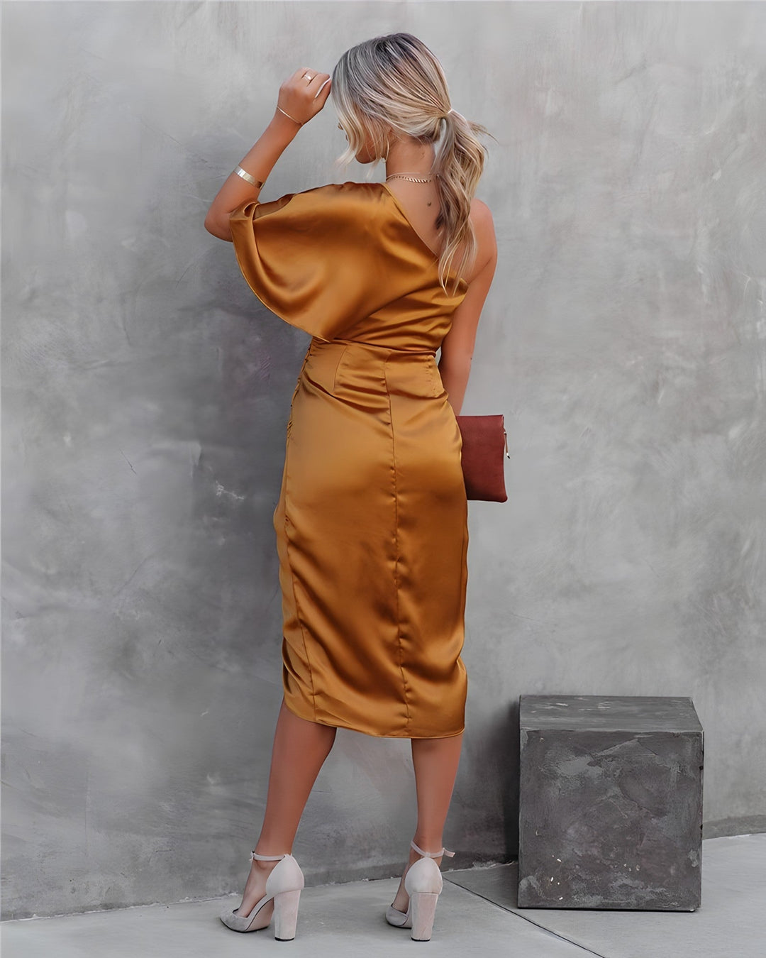 One-Shoulder Cocktail Dress - Valeria-Blue-S-The Livary