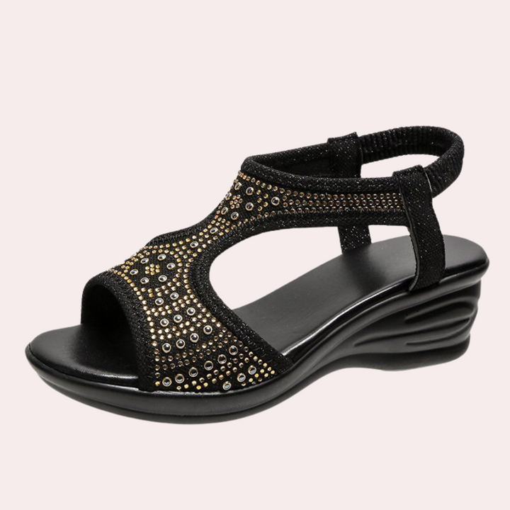 Open-Front Wedge Sandals for Women - Noa-Gold-3-Nora Luxe