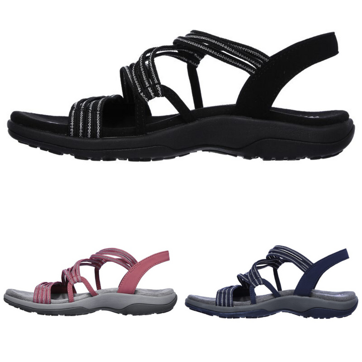 Orthopaedic ladies' sandals with adjustable straps – Elvira-Black-3-Nora Luxe