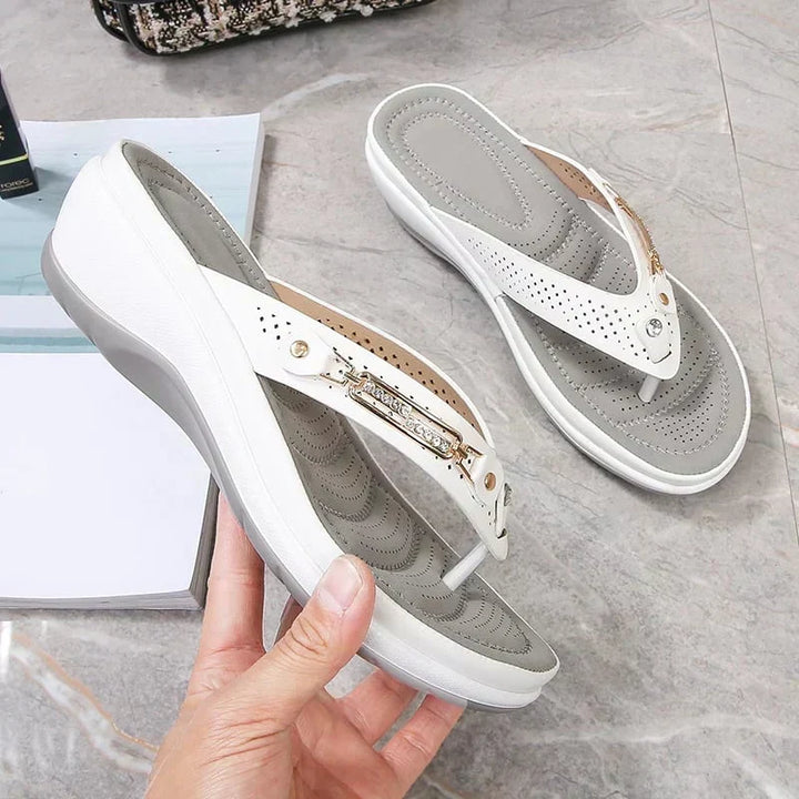 Orthopaedic Ladies Slippers with Soft Sole – Solelite-White-4-State of Style