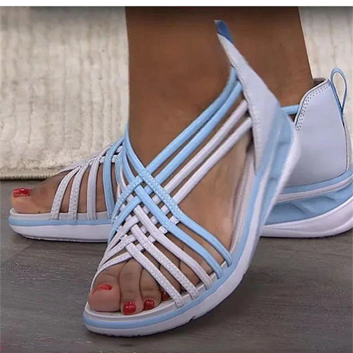 Orthopaedic Ladies Summer Sandals – Liora-Blue-4.5-The Livary