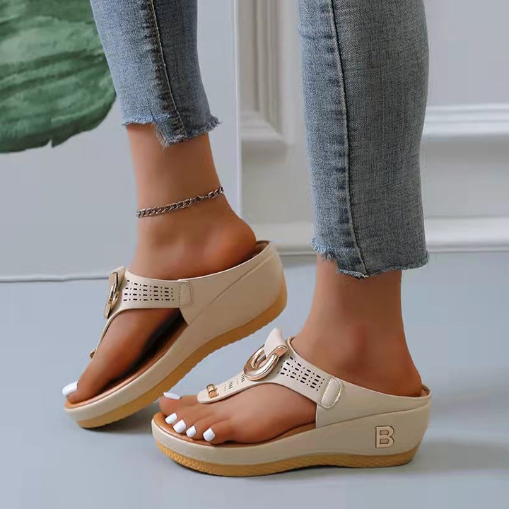 Orthopaedic Ladies Summer Sandals – Livienne-Beige-3-State of Style