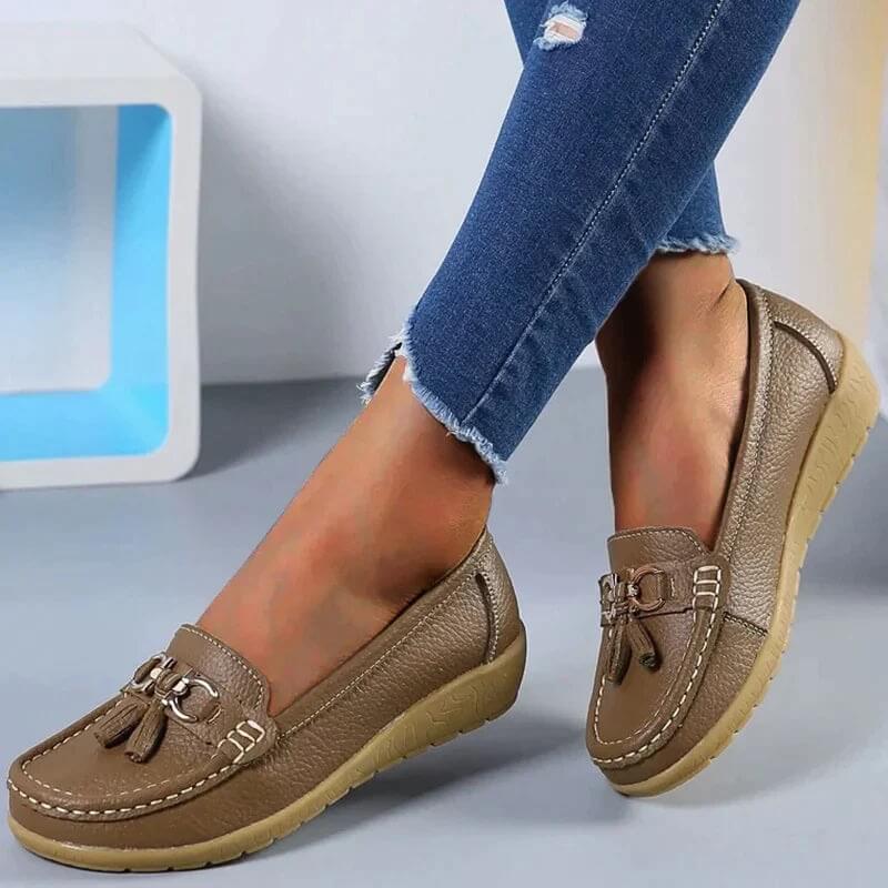 Orthopaedic Leather Loafers – Isabella-Light blue-4.5-The Livary