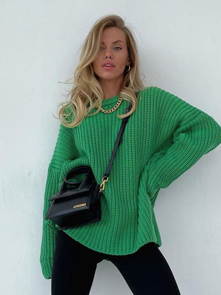 Oversized Chunky Knitted Sweater for Women - Amara-Blue-S-Nora Luxe
