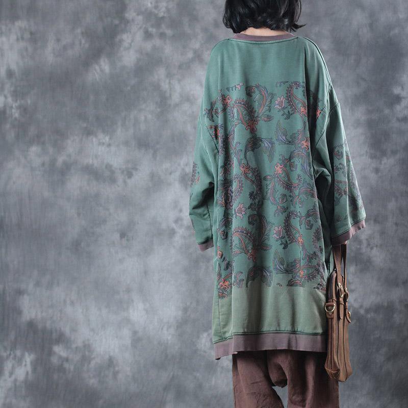 Oversized Midi Dress with O-Neck - Ameline-Nora Luxe