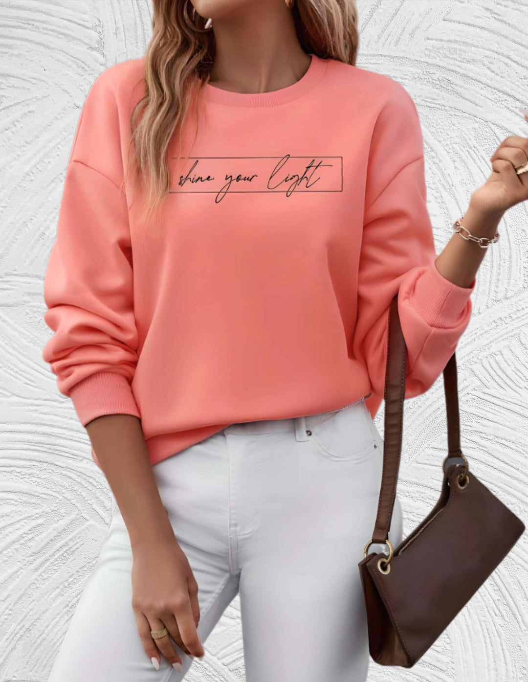 Oversized Women's Sweater with Round Neck - Luna-White-S-Nora Luxe
