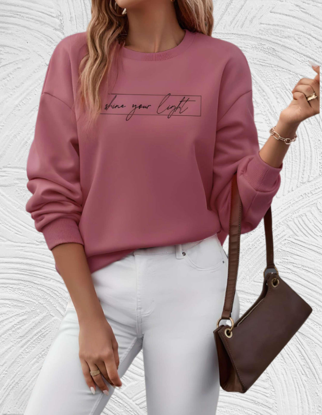 Oversized Women's Sweater with Round Neck - Luna-White-S-Nora Luxe