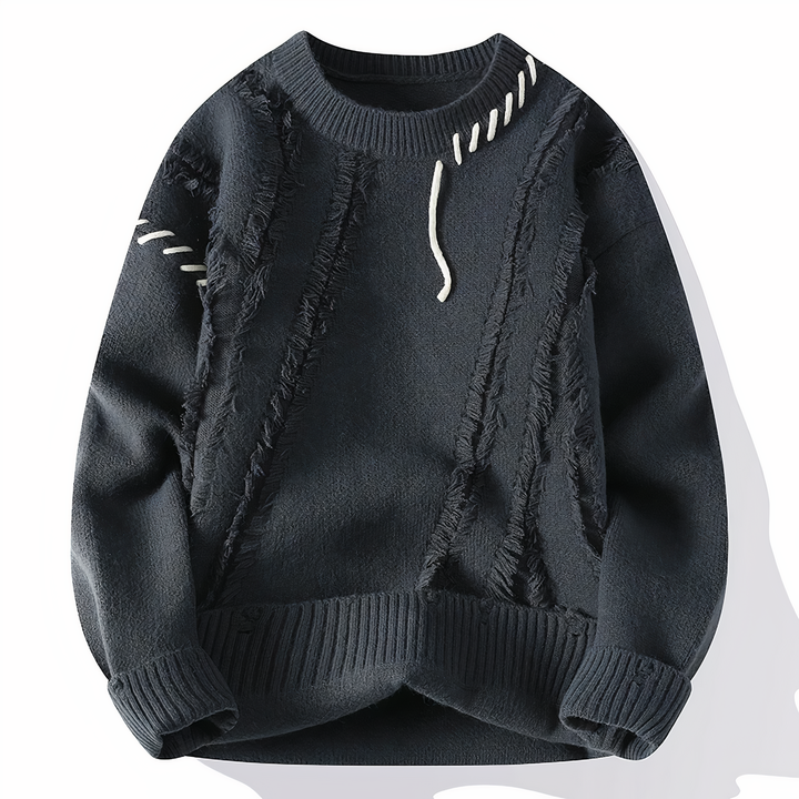 Patchwork Men's Sweater - Jasper-Gray-XS-Nora Luxe