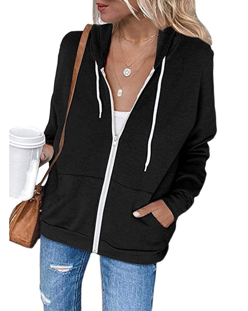 Plain Ladies Jacket with Pockets - Emma-Black-S-Nora Luxe