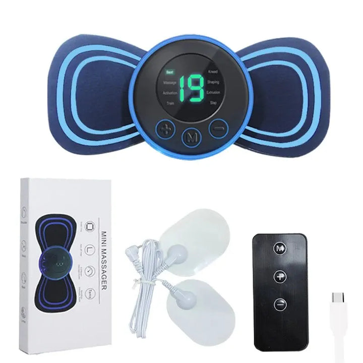 PORTABLE ELECTRIC MINI NECK MASSAGER WITH PAD & REMOTE CONTROL | INTELLIGENT MASSAGE DEVICE-With Remote Control and Pad-Nora Luxe