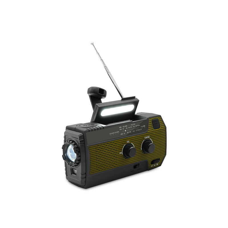 Portable Emergency Radio with Solar Power - PowerWave-Dark green-Nora Luxe