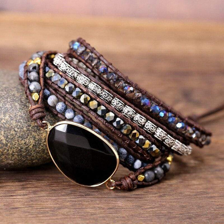Powerful Onyx Wrap Bracelet - Isadora-Nora Luxe