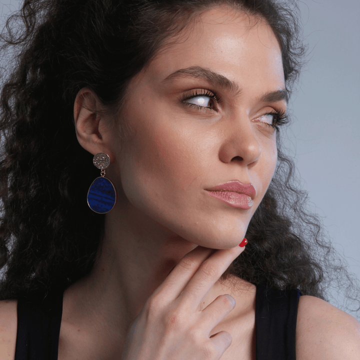 Protective Earrings - Celestial Lapis-Lapis Lazuli-Nora Luxe