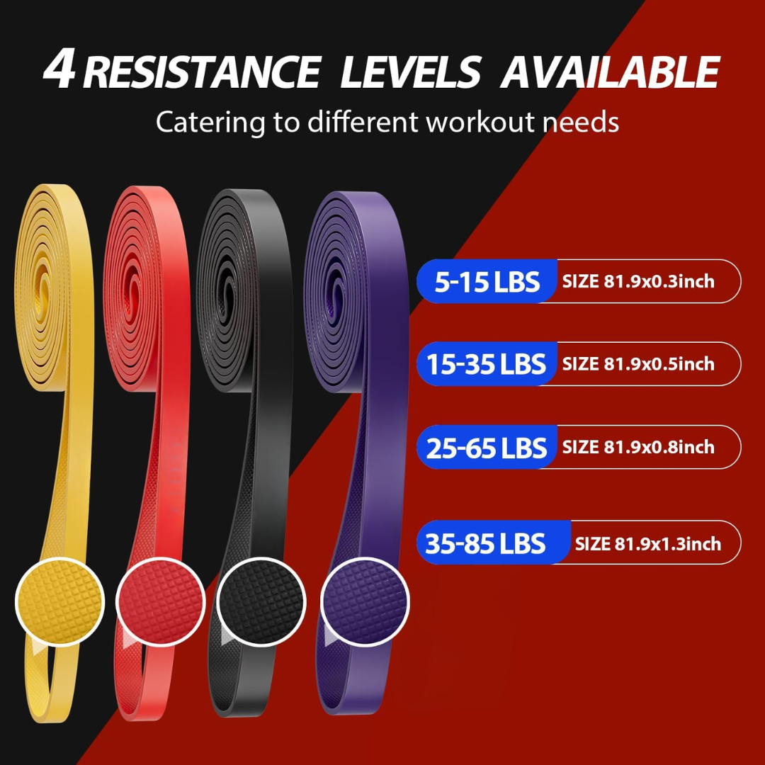 Pull-Up Assist Resistance Bands Set – Training Bands for Strength Training-5-85 LBS Multicolored-Nora Luxe