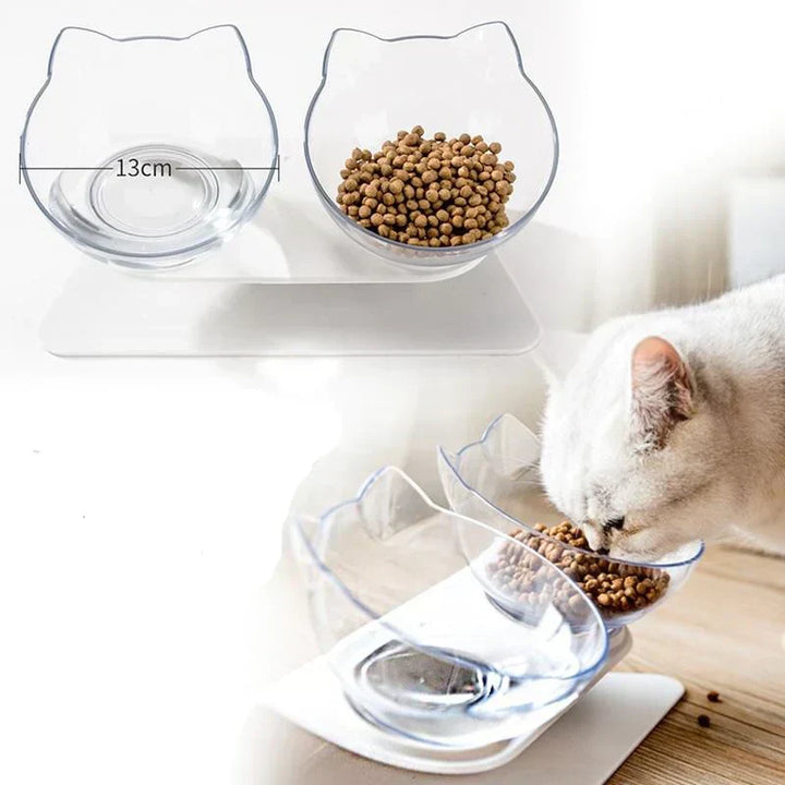 Raised Cat Bowl - ErgoBowl-Transparent-Nora Luxe
