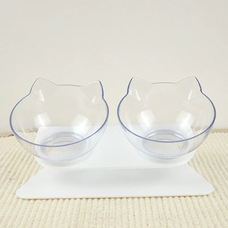 Raised Cat Bowl - ErgoBowl-Transparent-Nora Luxe