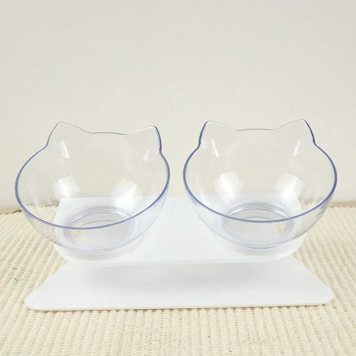 Raised Cat Bowl - ErgoBowl-Transparent-Nora Luxe