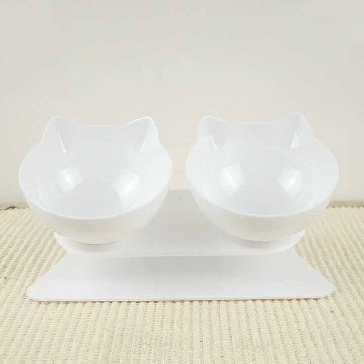 Raised Cat Bowl - ErgoBowl-White-Nora Luxe