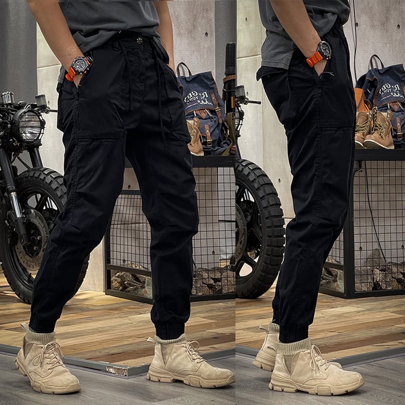Reckless Men's Cargo Trousers - Axel-Black-M-The Livary