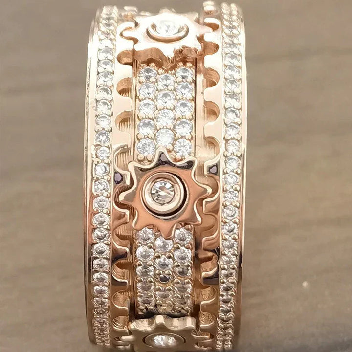 Relaxing Spinner - Spinfinity-Rose gold-17.4mm = 0.685 inches-Nora Luxe