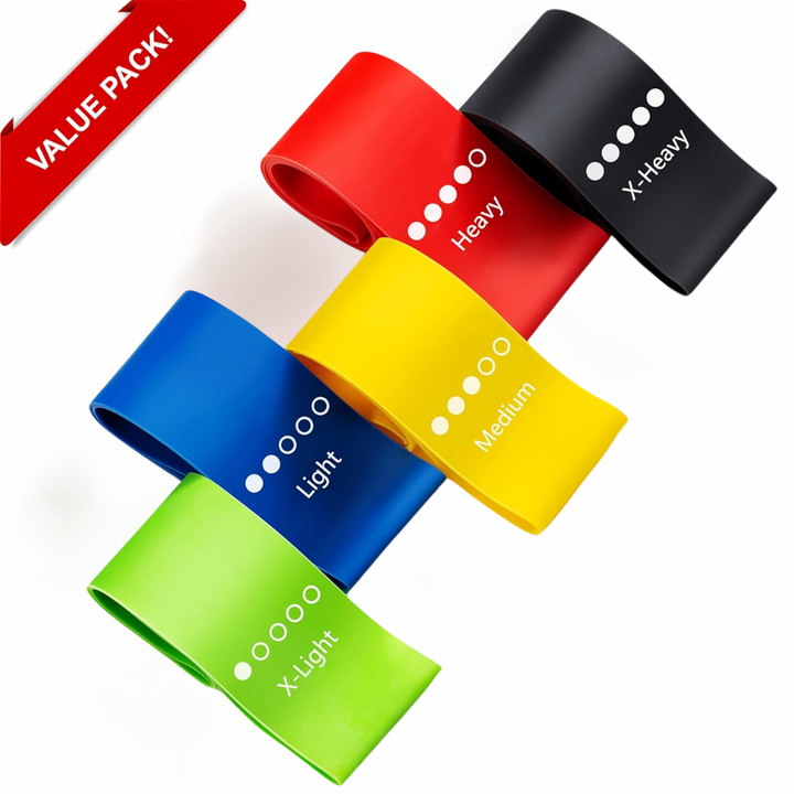 Resistance Bands Set – 5 Bands with Instructions and Storage Bag-Diverse colors-Nora Luxe