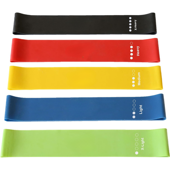 Resistance Bands Set – 5 Bands with Instructions and Storage Bag-Diverse colors-Nora Luxe