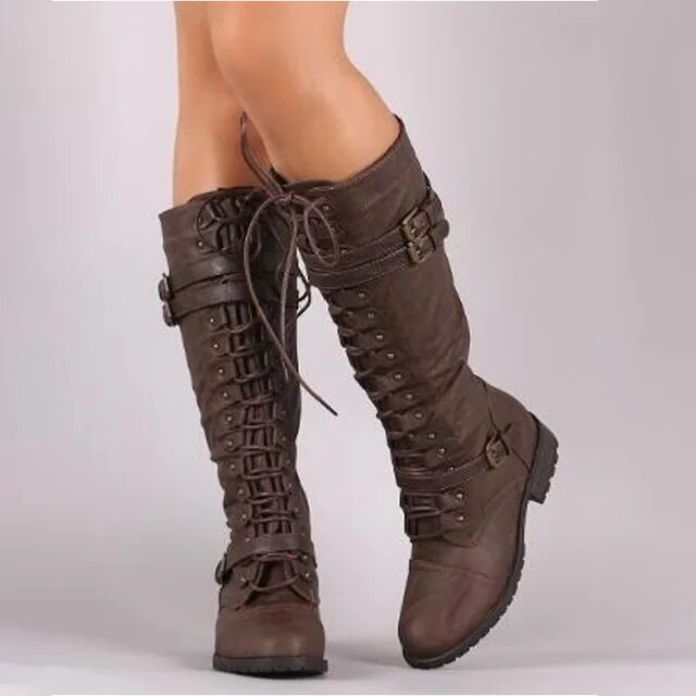 Retro Ankle Boots with Buckle - Elora-Brown-4.0-Nora Luxe