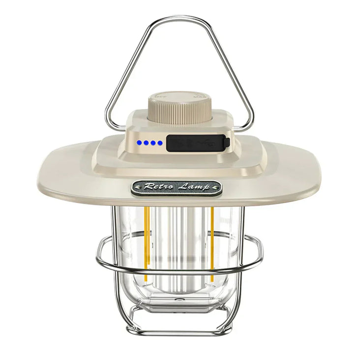 Retro Rechargeable LED Camping Lantern - NostalgiaGlow-White-Nora Luxe