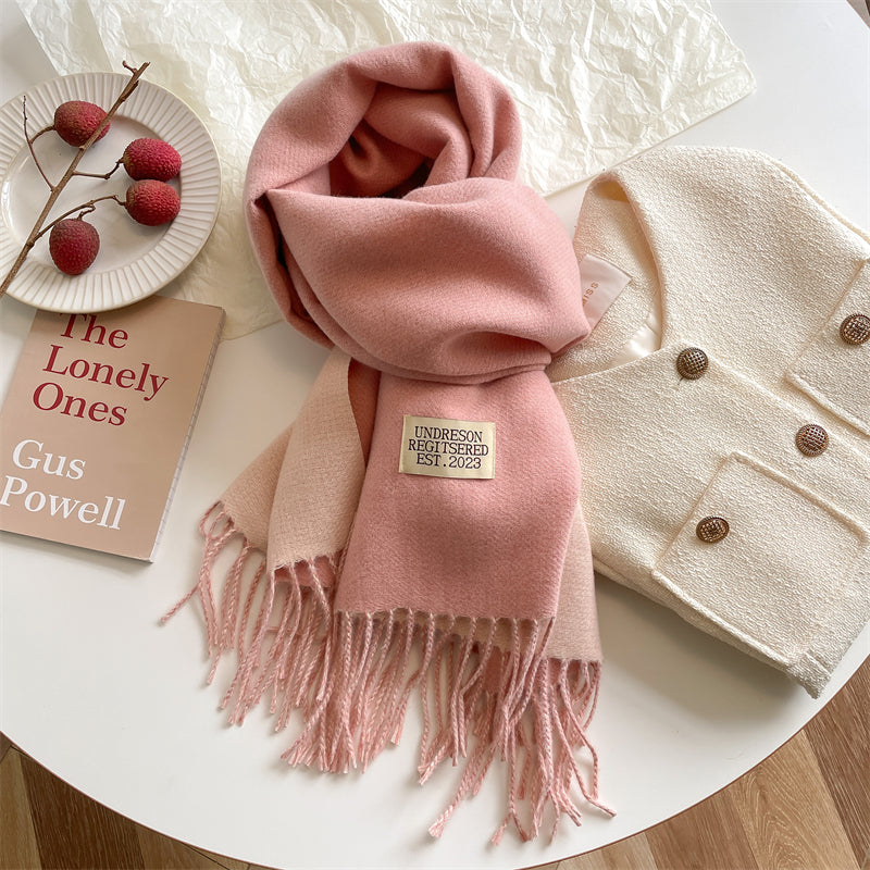 Reversible Pashmina Scarf - Elena-Light Pink-Nora Luxe