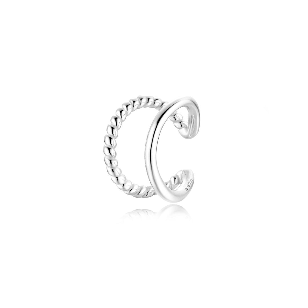 Rol-shaped Creole Earring - Isabelle-Silver-Nora Luxe