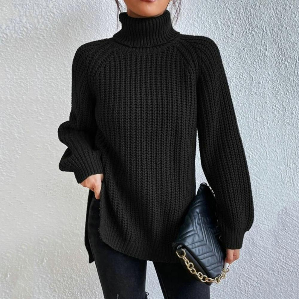 Roll-neck jumper for women - Velmora-Black-S-Nora Luxe