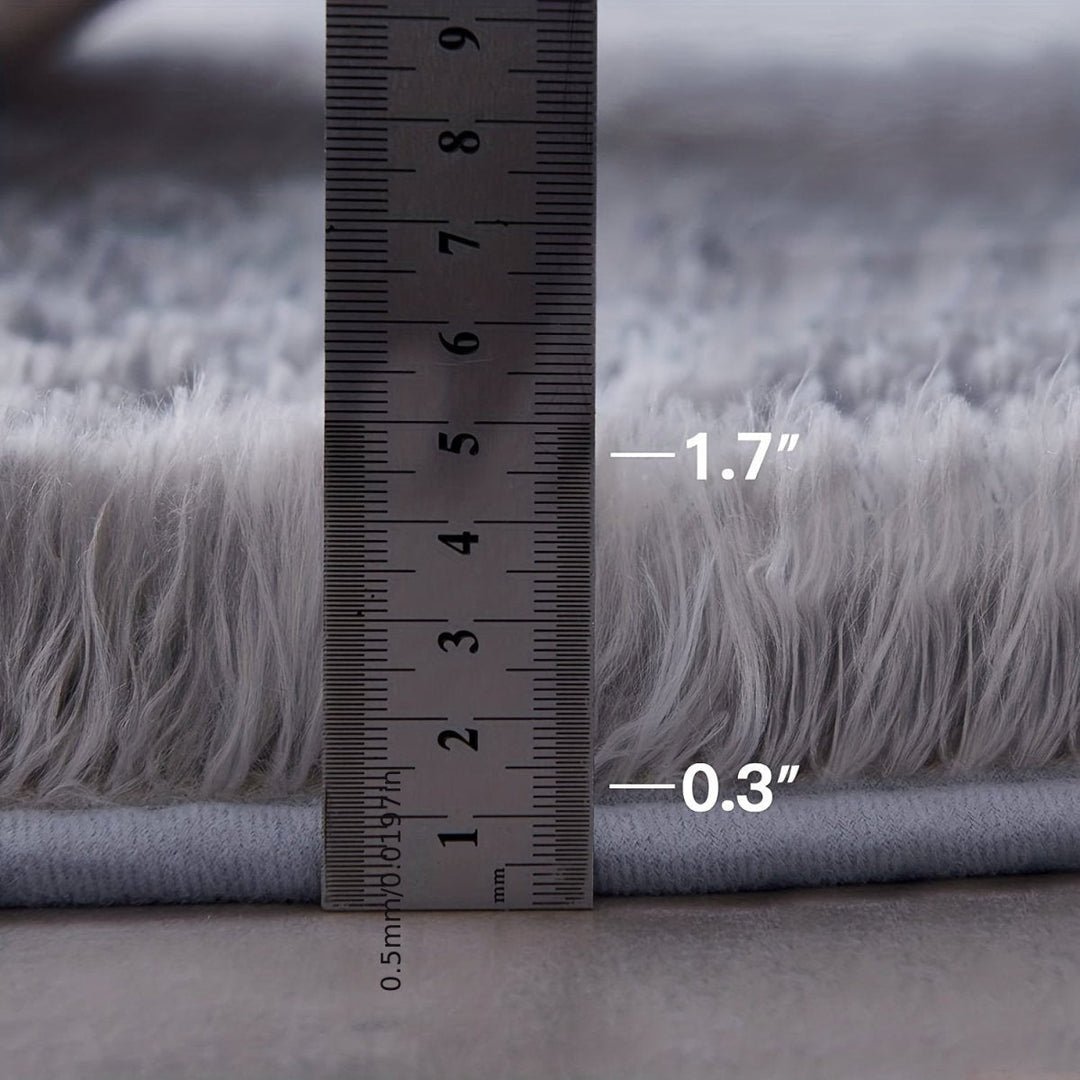 Round Fluffy Rug - Clouda-Light grey-120cm x 120cm-The Livary