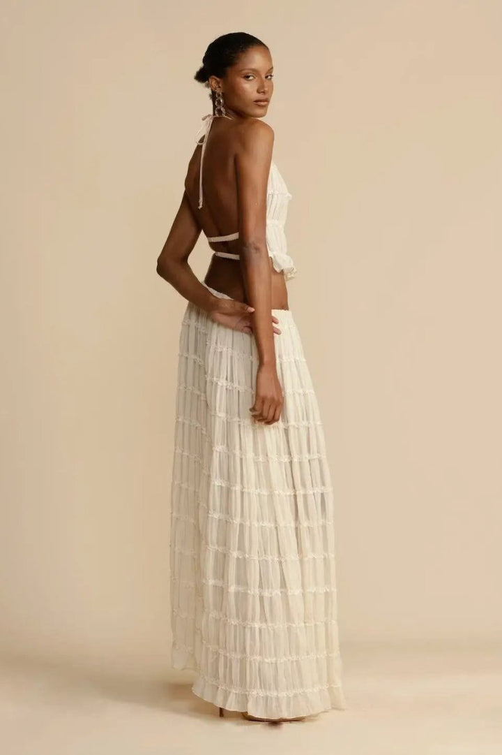 Rugless Chiffon Set – Calysta-White-S-The Livary
