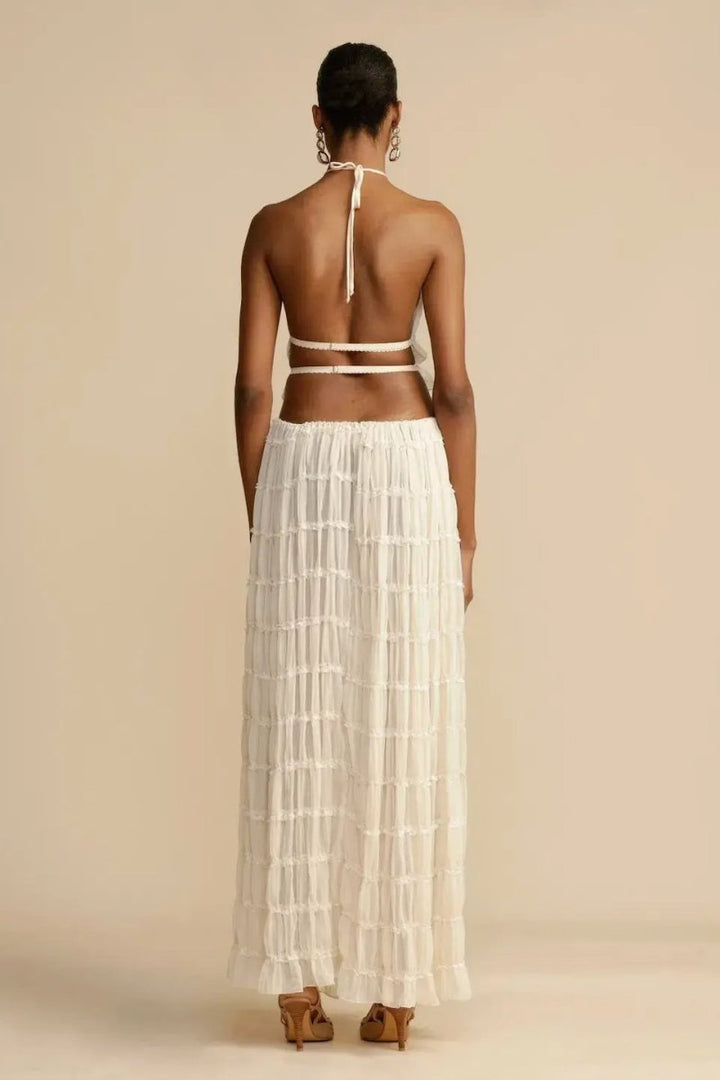 Rugless Chiffon Set – Calysta-White-S-The Livary