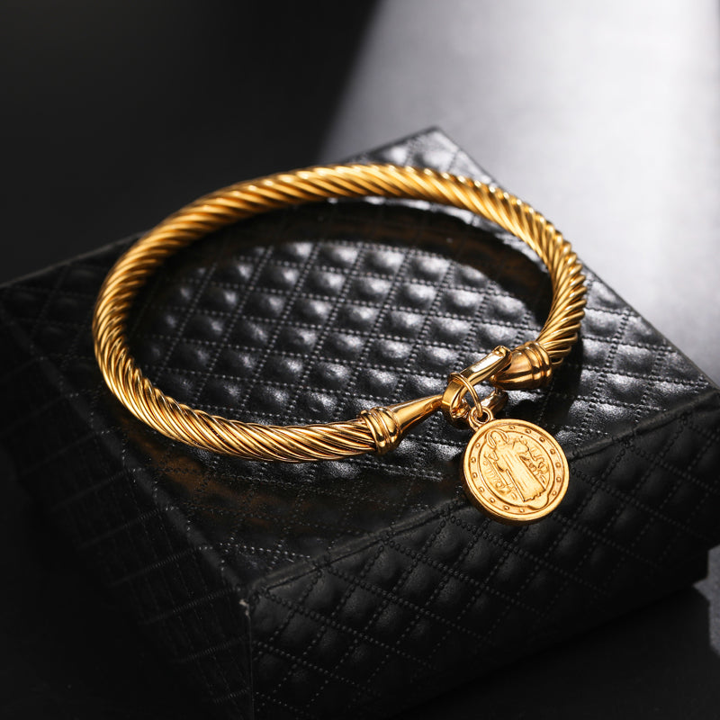 Saint Benedict Charm Bracelet - Benedetta-Gold-Nora Luxe