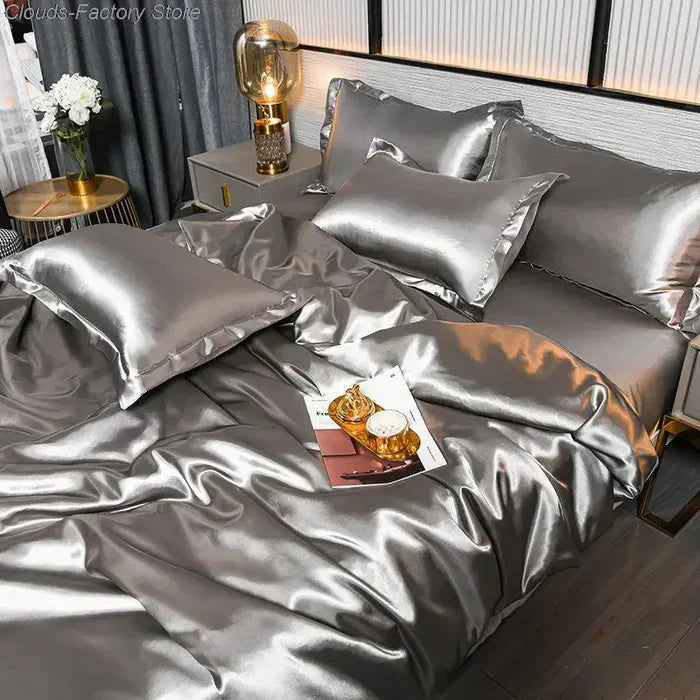 Satin Duvet Cover - Velora-78.74 × 90.55 in (2.0m Bed)-A-1-Nora Luxe
