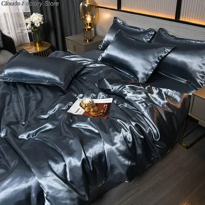 Satin Duvet Cover - Velora-78.74 × 90.55 in (2.0m Bed)-A-2-Nora Luxe