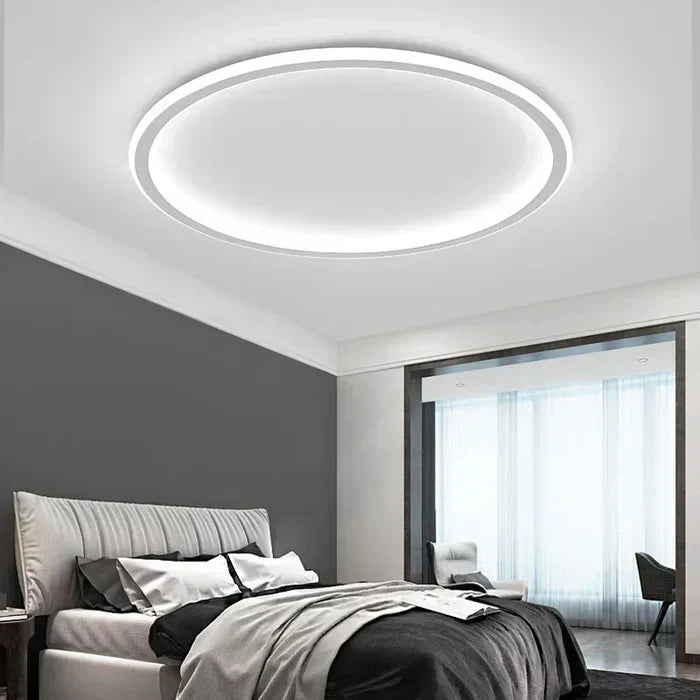 Scandinavian Round Ceiling Lamp - AuroraSphere-Natural White (no RC)-7.87 in Black-Nora Luxe