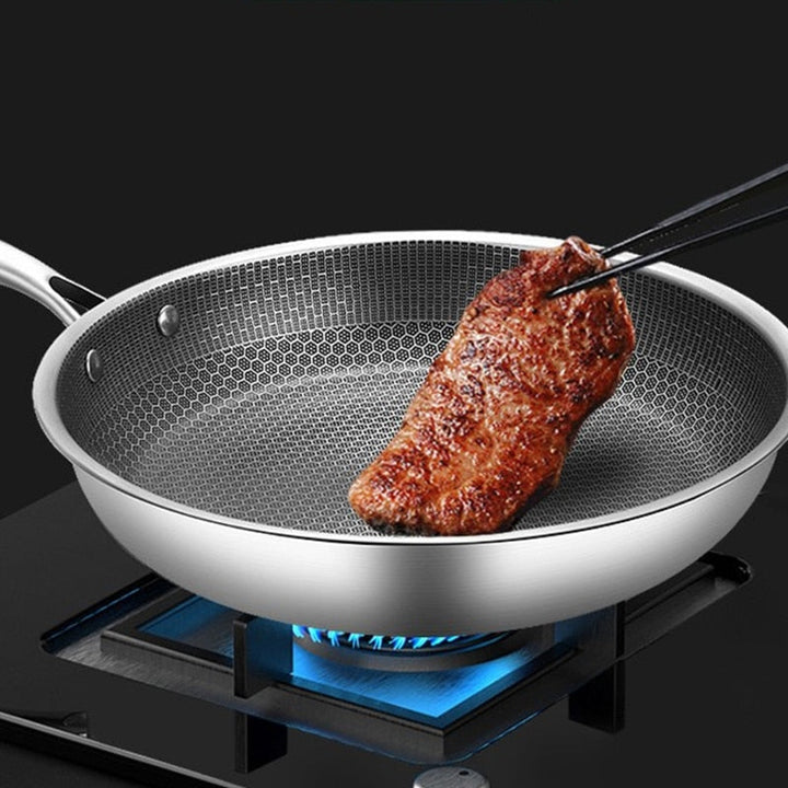 Scratch-resistant Stainless Steel Frying Pan with Non-stick Coating - ProCook Elite-Nora Luxe