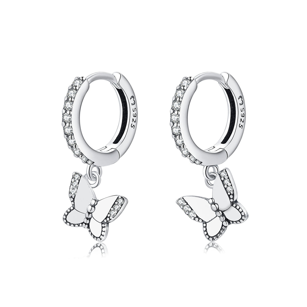 Shining Butterfly Earrings - Lyrielle-Silver-Nora Luxe